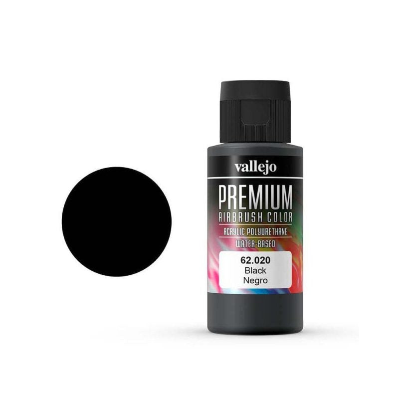 Vallejo Premium Color Black 60ml – 62.020